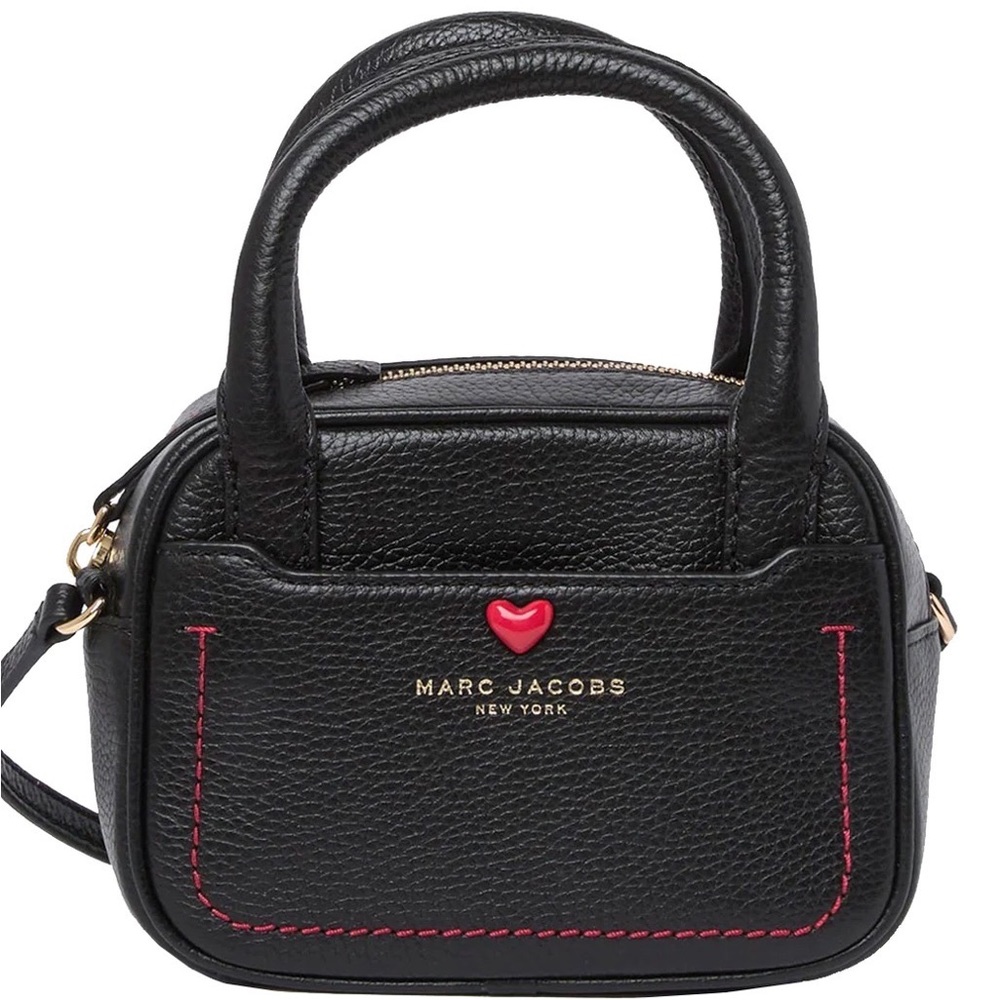 Marc Jacobs Empire City Valentine Top Handle Bag in black with red heart